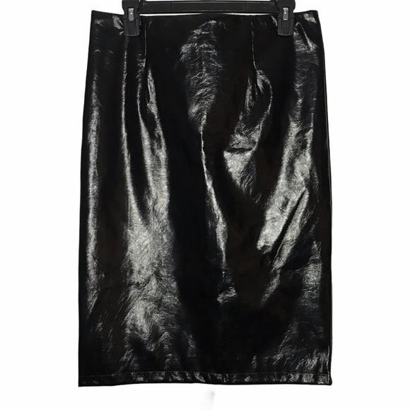 Forever 21 Dresses & Skirts - F21 black faux leather pencil skirt full zip back